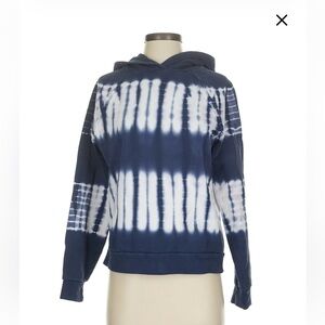 Madewell Navy TieDye crop Hoodie